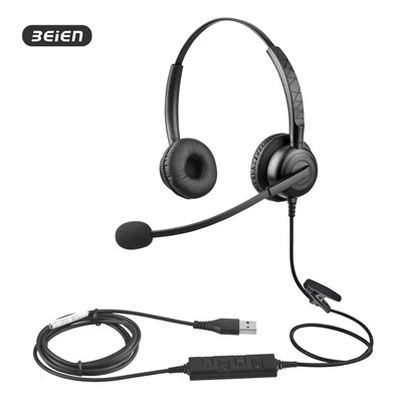 Binaural Wired USB Headset Rau PC